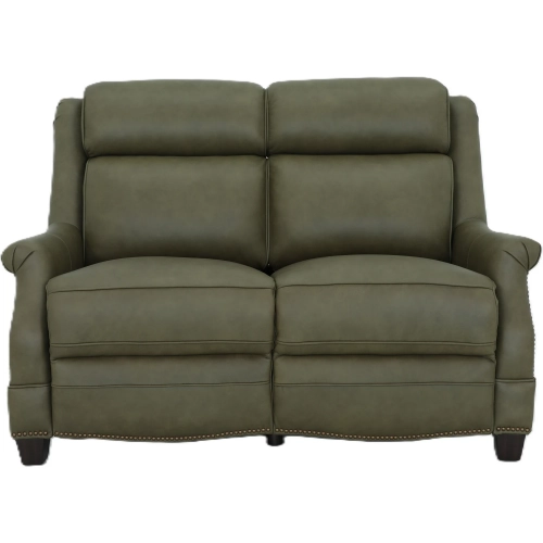 Warrendale Power Reclining Loveseat with Power Headrests in Oasis Olive Green Top-Grain Leather